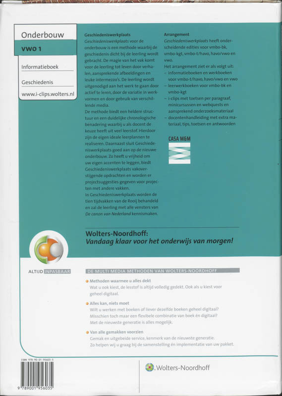 Informatieboek 1 vwo geschiedeniswerkplaats achterkant