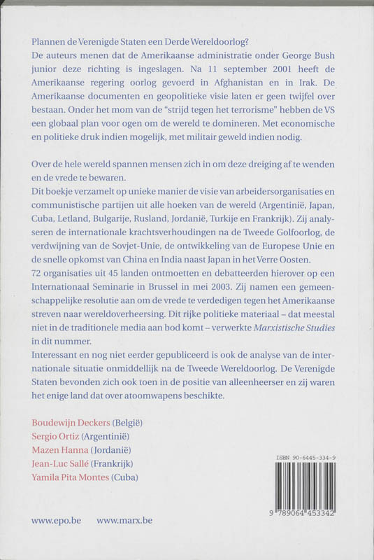 Heeft Amerika Een Derde Wereldoorlog Nodig ? achterkant