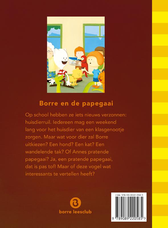 Borre en de papegaai / De Gestreepte Boekjes achterkant