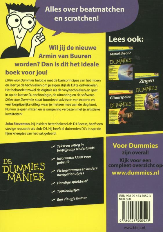 DJ'en voor Dummies / Voor Dummies achterkant