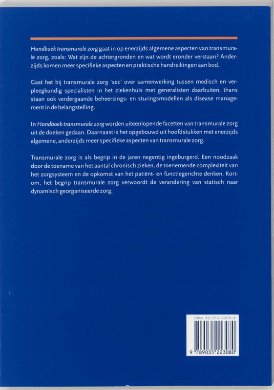 Handboek transmurale zorg achterkant