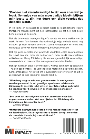 Mintzberg in essentie Mintzberg in essentie achterkant