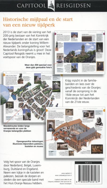 In het voetspoor van de Oranjes / Capitool reisgidsen achterkant