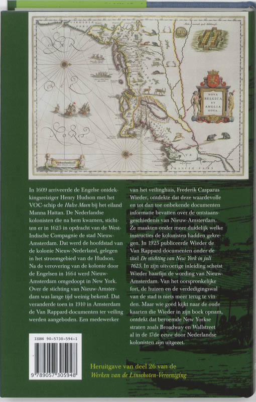 De stichting van New York / Werken uitgegeven door de Linschoten-Vereeniging / XXVI De stichting van New York / Werken uitgegeven door de Linschoten-Vereeniging / XXVI achterkant