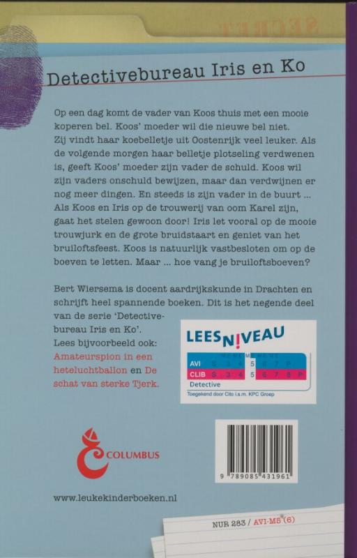 De brutale bruiloftsboeven / Detectivebureau Iris en Ko / 009 De brutale bruiloftsboeven / Detectivebureau Iris en Ko / 009 achterkant