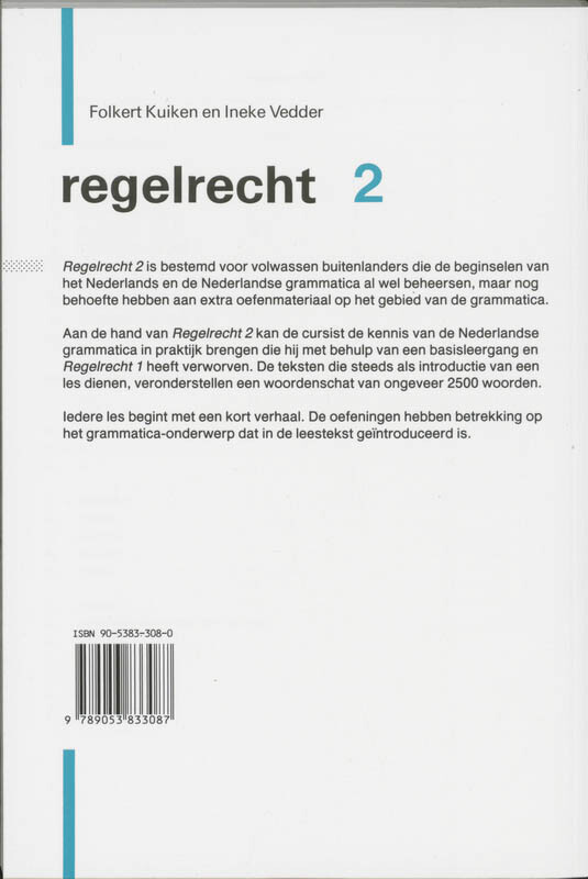 Regelrecht 2 achterkant