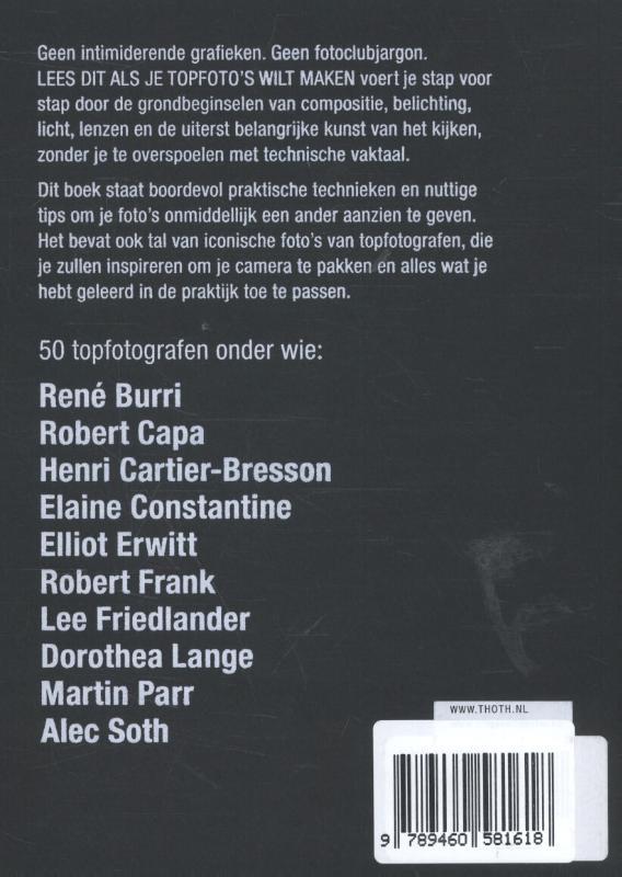 Lees dit als je topfoto's wilt maken / Lees dit achterkant