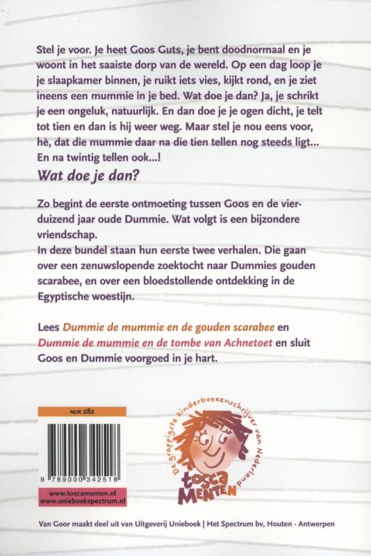 Dummie de mummie en de gouden scarabee; en de tombe van Achnetoet achterkant