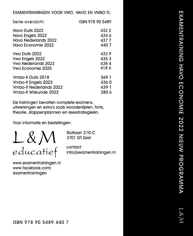 Examentraining / Havo Economie 2022 achterkant