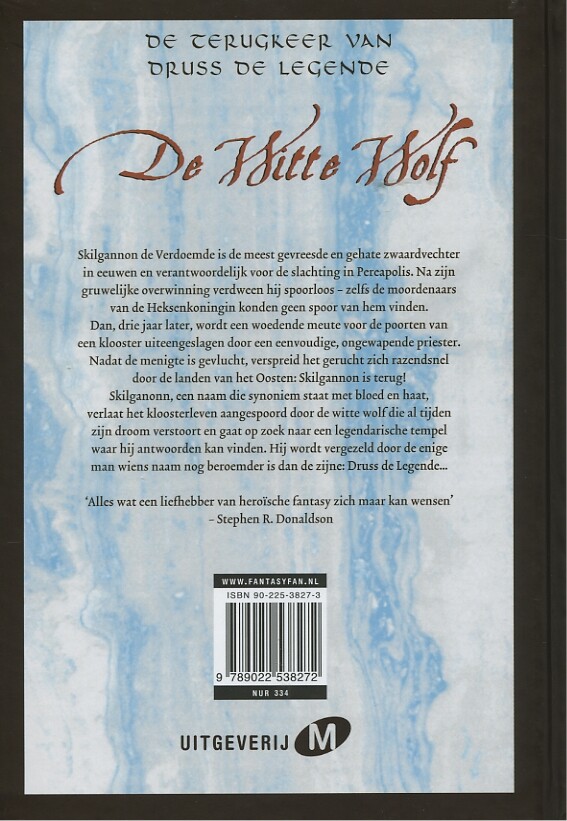 De witte wolf / De kronieken van de Drenai / 10 achterkant