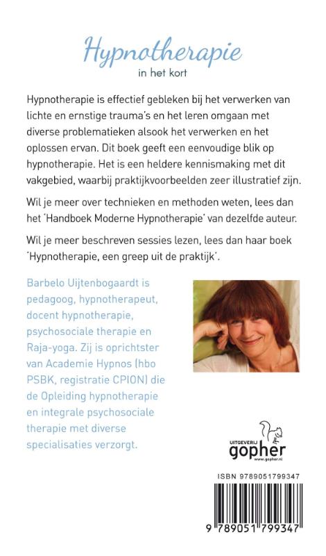 Hypnotherapie in het kort achterkant