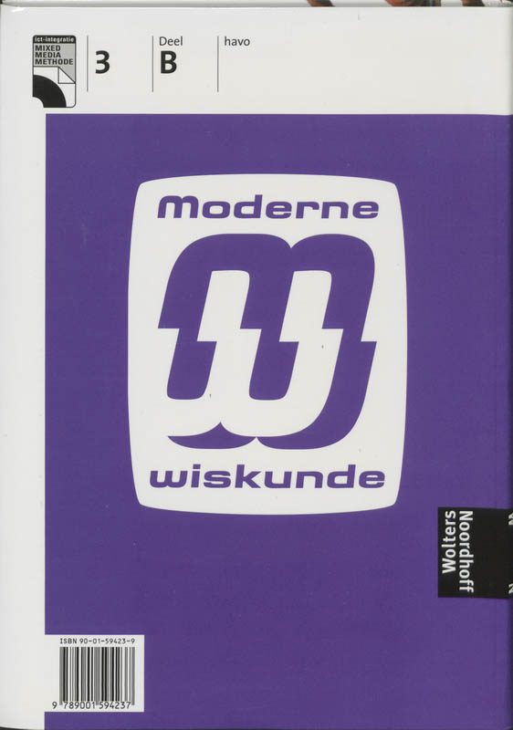 Leerboek 3b havo Moderne wiskunde achterkant