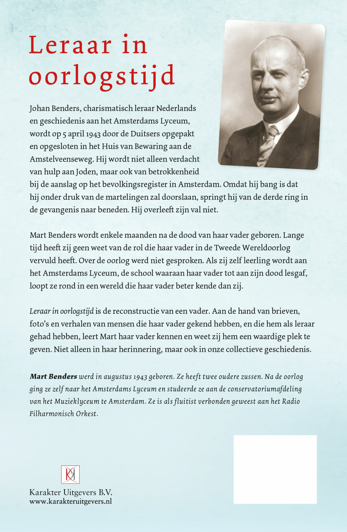 Leraar in oorlogstijd achterkant