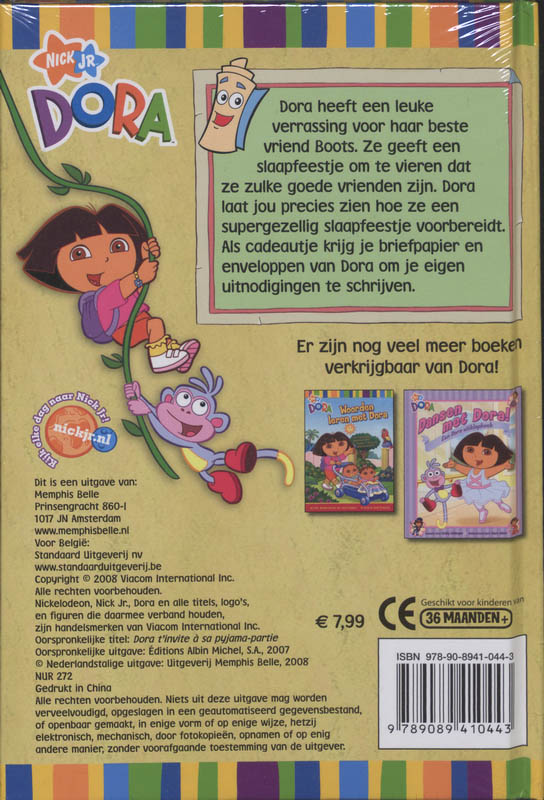 Dora's Slaapfeestje achterkant