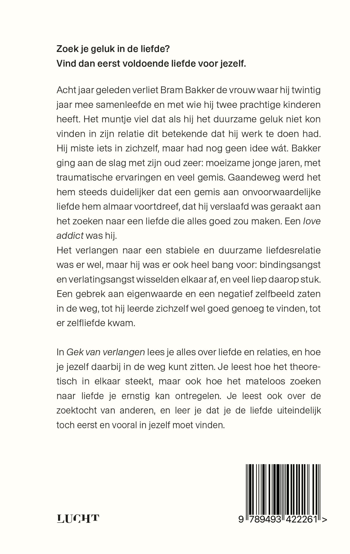 Gek van verlangen achterkant