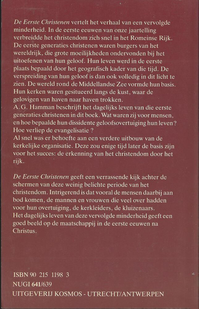 De eerste Christenen achterkant