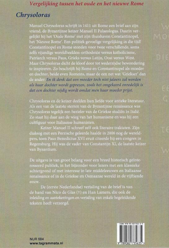 Vergelijking tussen het Oude en het Nieuwe Rome / Grieks Proza / 31 achterkant