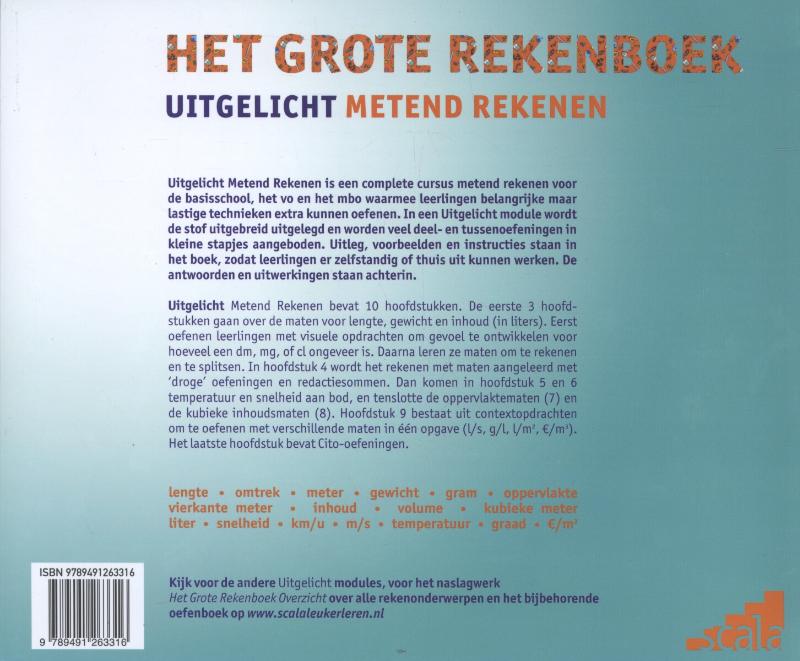 Het Grote Rekenboek -  Het grote rekenboek uitgelicht metend rekenen Het Grote Rekenboek  -   Het grote rekenboek uitgelicht metend rekenen achterkant