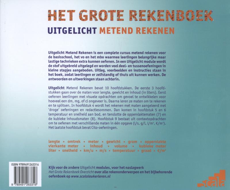 Het Grote Rekenboek  -   Het grote rekenboek uitgelicht metend rekenen achterkant