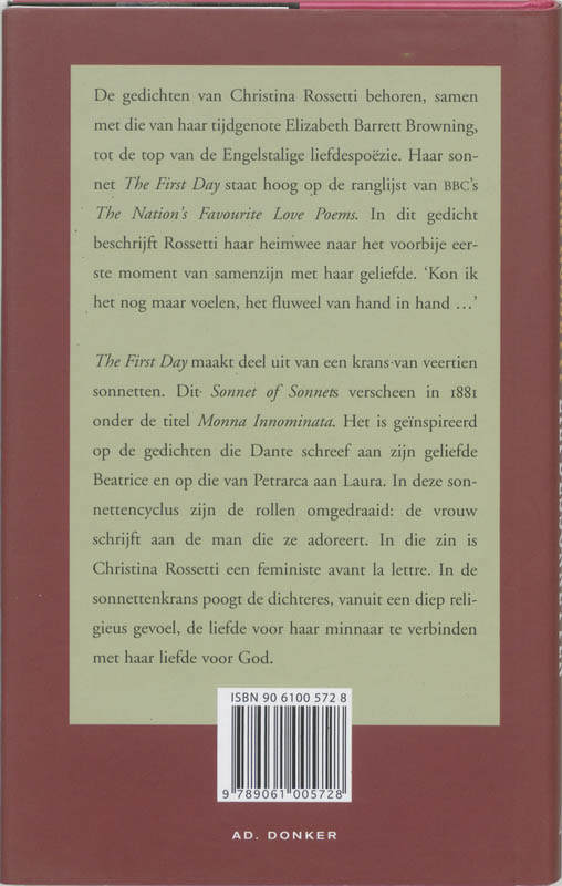 LIEFDESSONNETTEN achterkant