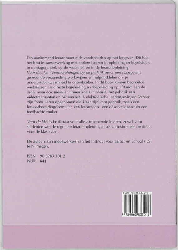 Voor de klas achterkant