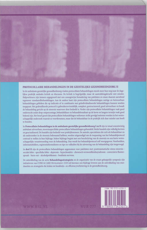 Protocollaire Behandelingen In De Ambulante Geestelijke Gezondheidszorg / II achterkant