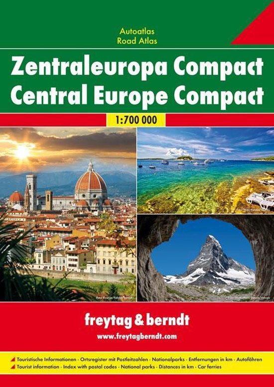 Central Europe Compact (A, B, Bih, Ch, Cz, D, F-Ost, H, HR, I-Nord, L, Nl, Pl, Sk, Slo) Road Atlas 1