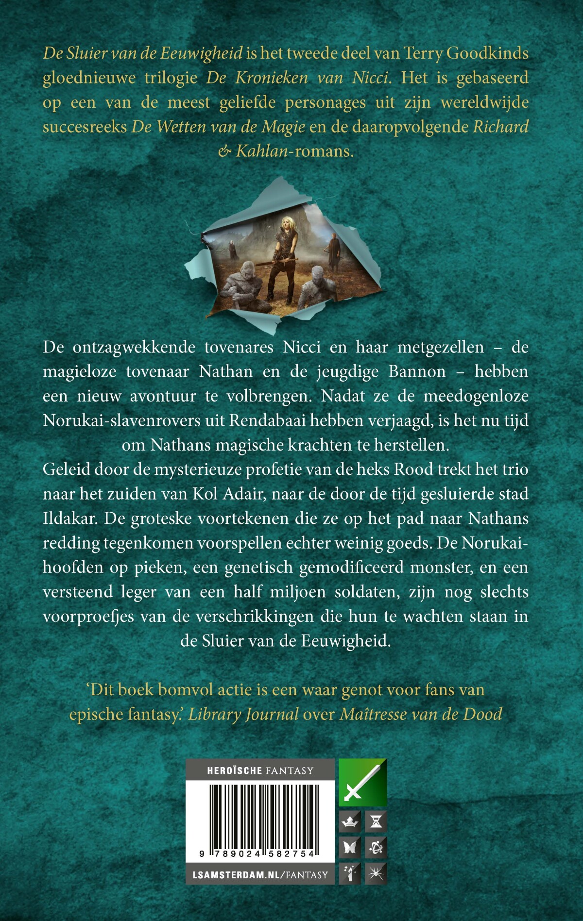 De sluier van de eeuwigheid / De Kronieken van Nicci / 2 achterkant