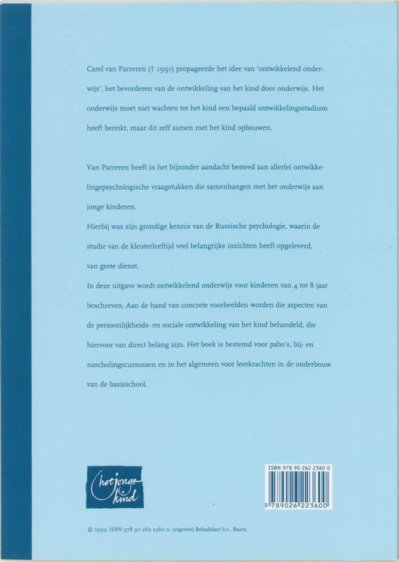 HJK Ontwikkeling van het jonge kind in de basisschool / Het jonge kind+ serie HJK Ontwikkeling van het jonge kind in de basisschool / Het jonge kind+ serie achterkant