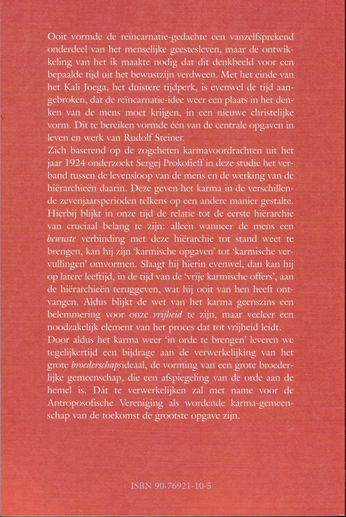 Het karma-onderzoek van Rudolf Steiner en de opgaven van de Antroposofische Vereniging achterkant