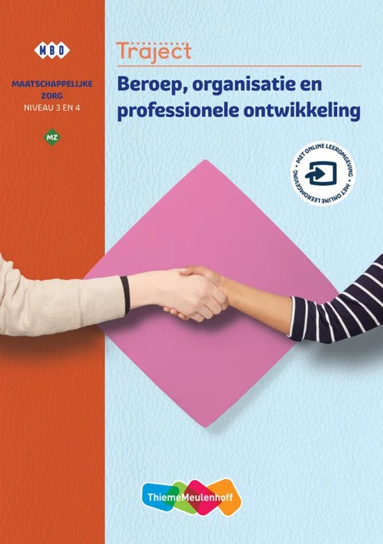 Traject MZ Beroep,org.en prof.ontw. niveau 3/4 boek en online 1 jaar