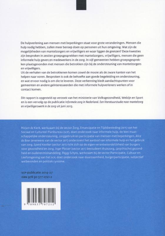 Hulp geboden / SCP-publicatie / 2014-27 achterkant