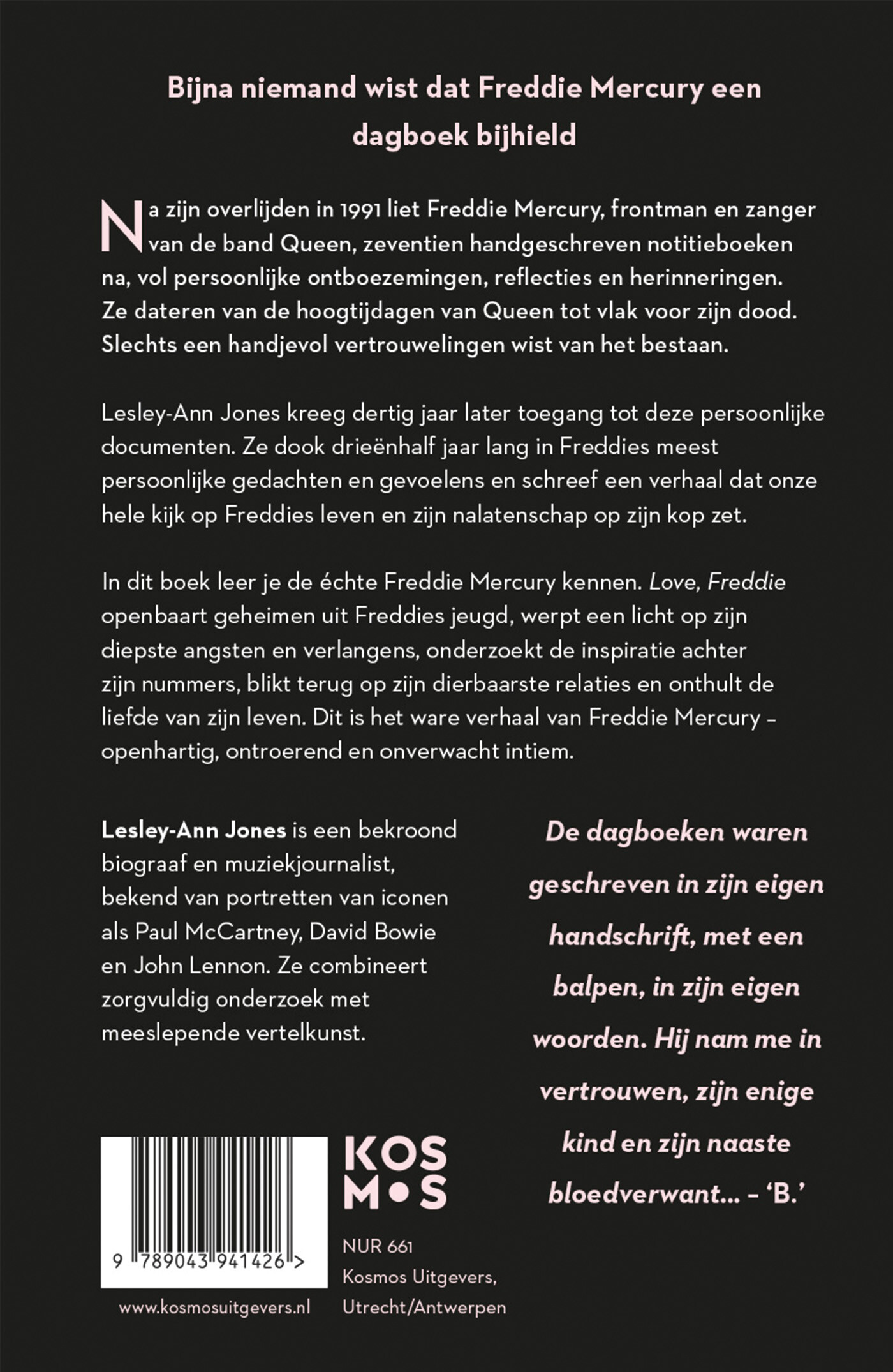 Love, Freddie achterkant
