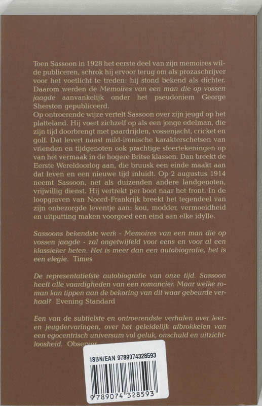 Memoires van een man die op vossen jaagde achterkant