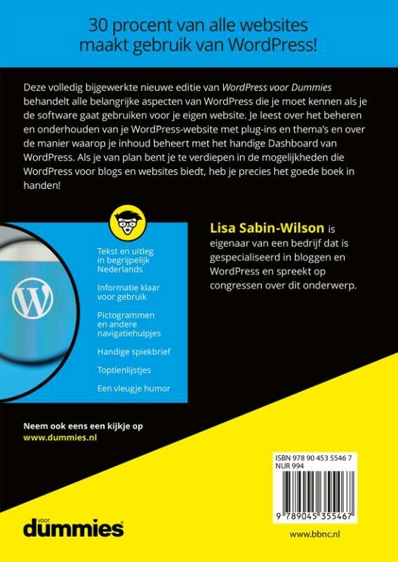 Wordpress voor dummies / Voor Dummies achterkant