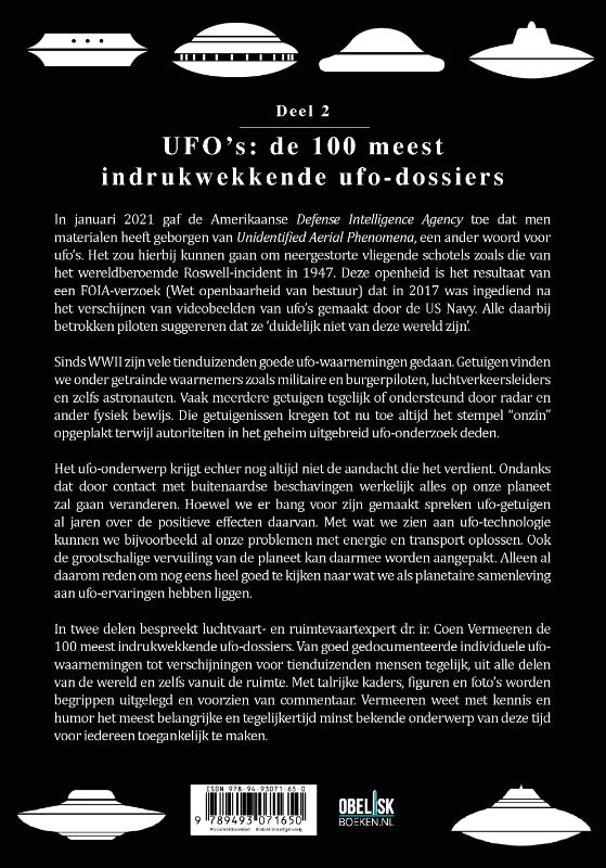 UFO’s: de 100 meest indrukwekkende ufo-dossiers achterkant