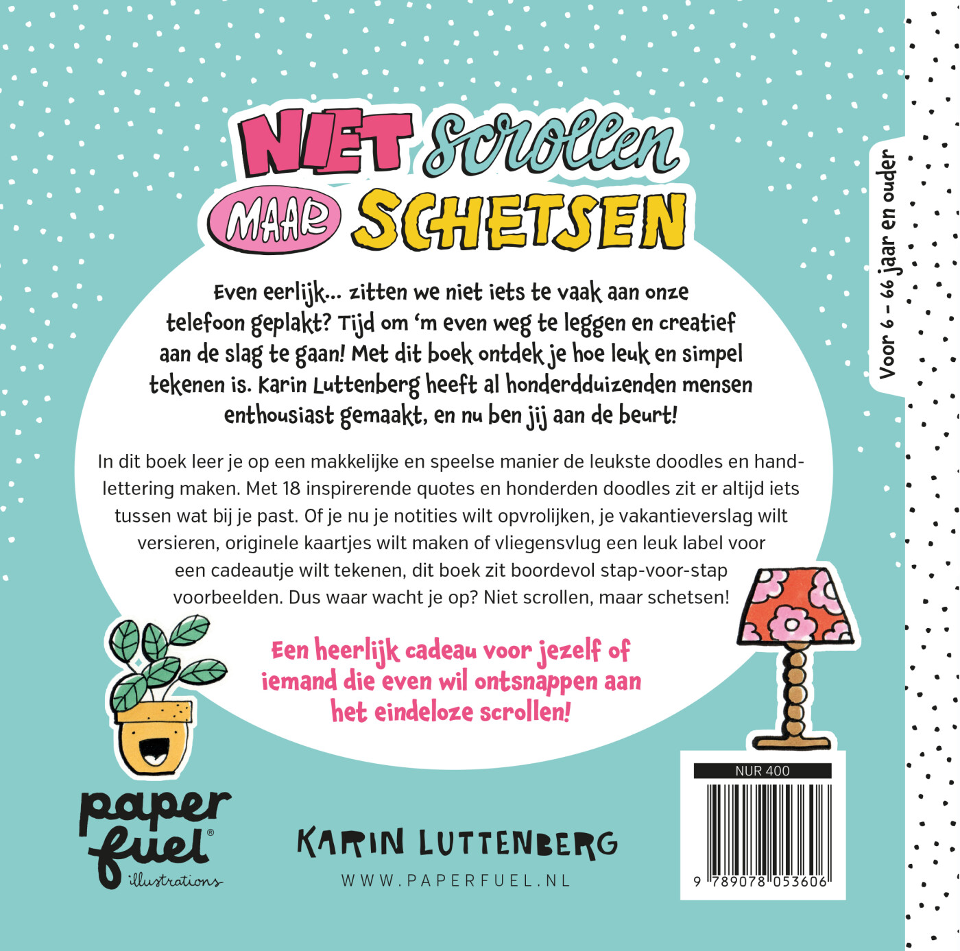 Niet scrollen maar schetsen achterkant