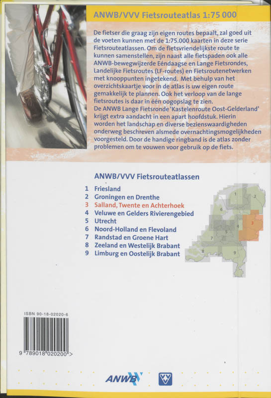 Salland, Twente & Achterhoek / ANWB fietsrouteatlas achterkant