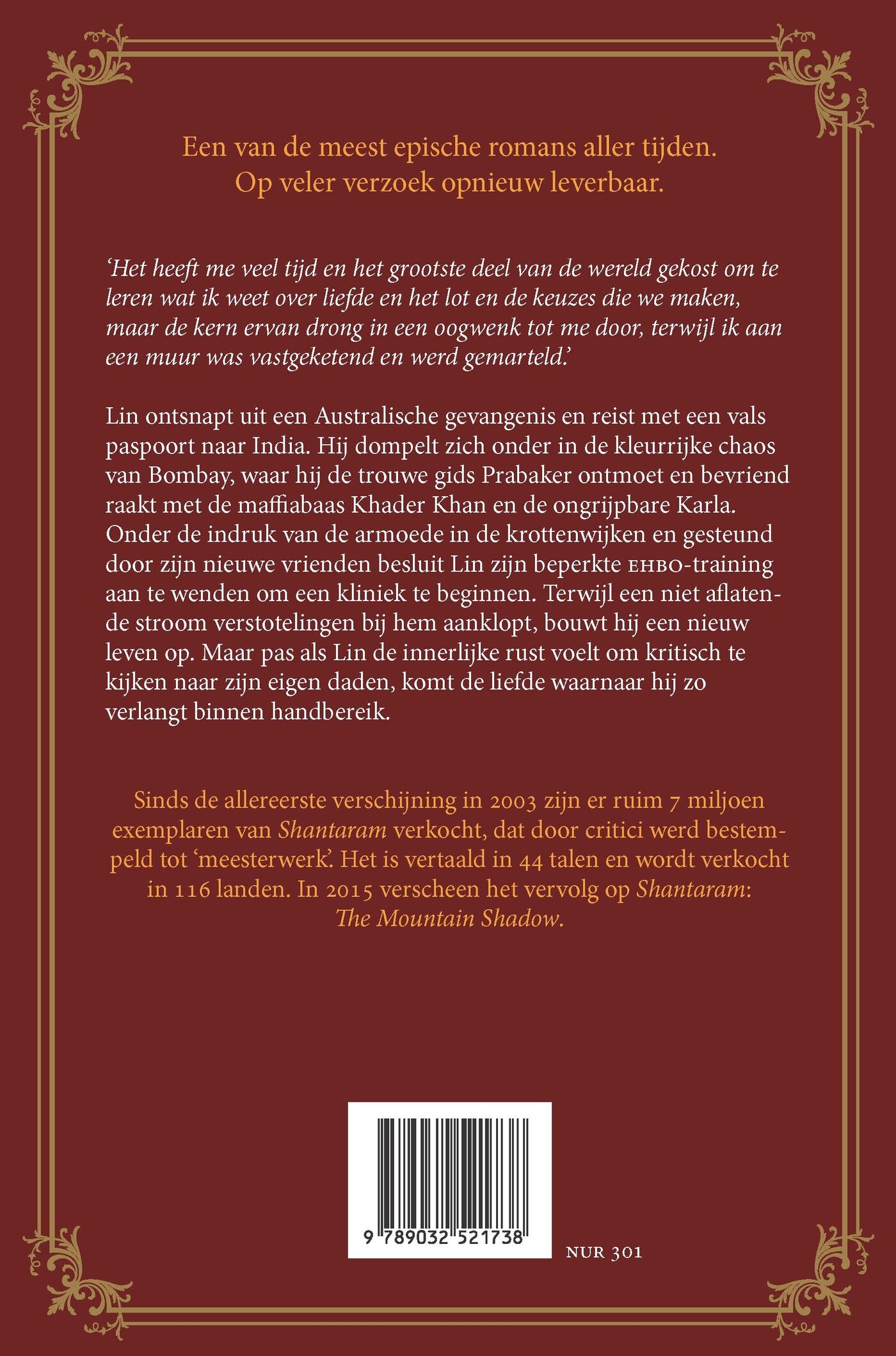 Shantaram achterkant