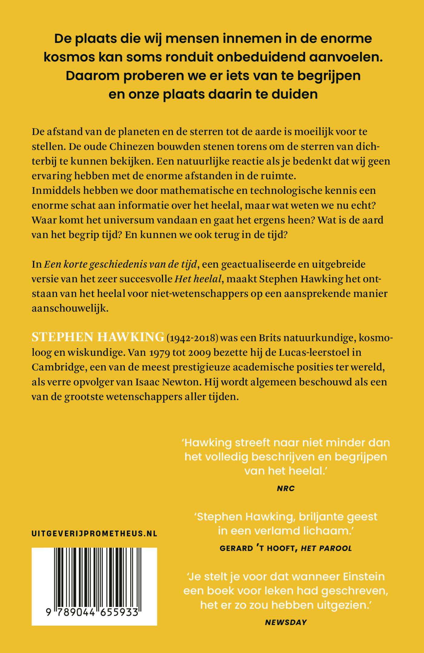 Een korte geschiedenis van de tijd achterkant