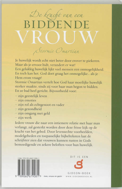 De kracht van een biddende vrouw achterkant