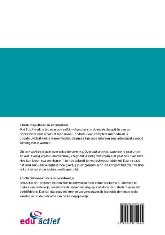 Seksuele vorming: Seksuele veiligheid / StruX Seksuele vorming: Seksuele veiligheid / StruX achterkant