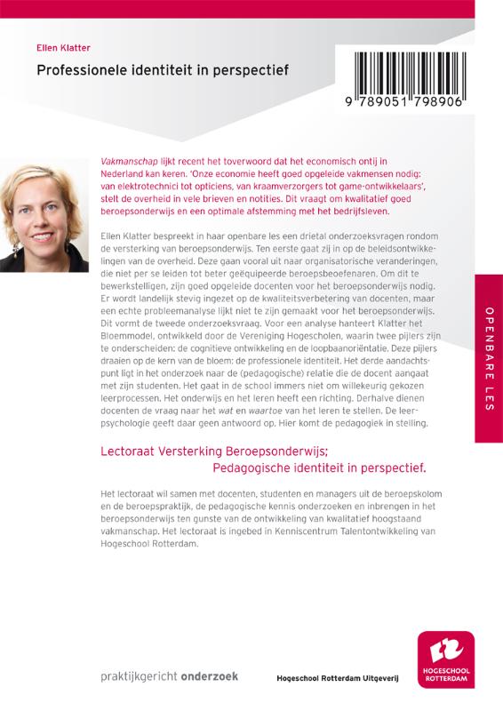 Professionele identiteit in perspectief / Openbare les achterkant