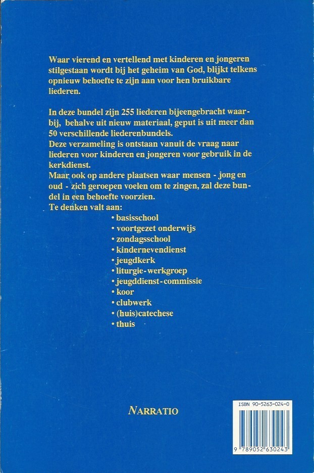 Geroepen om te zingen achterkant
