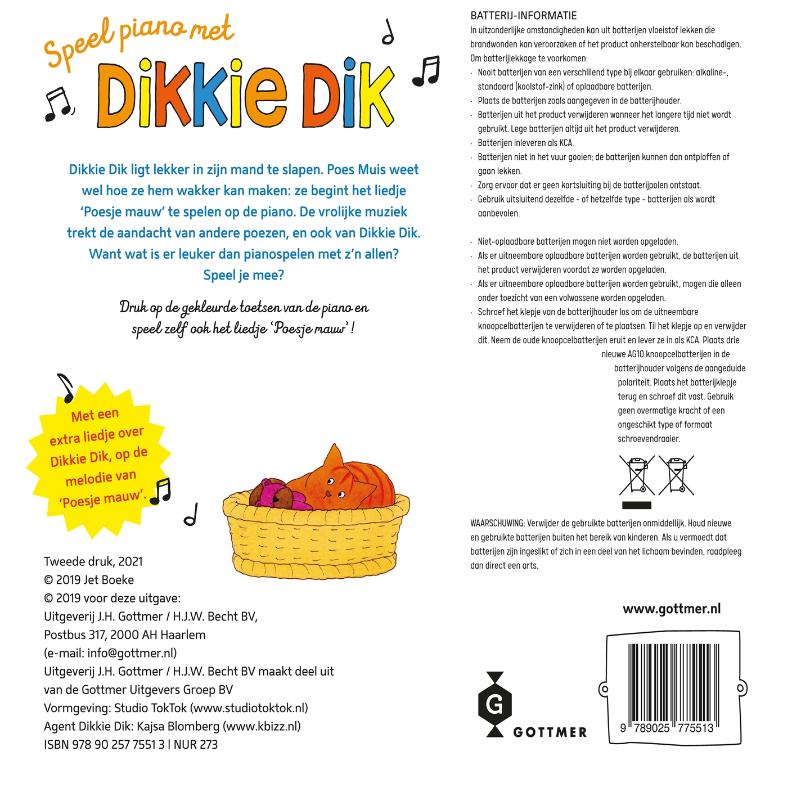 Speel piano met Dikkie Dik / Dikkie Dik achterkant
