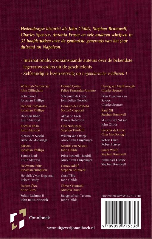 Legendarische veldheren Legendarische veldheren achterkant