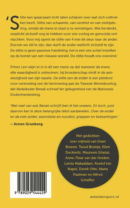De stilte van de ander achterkant