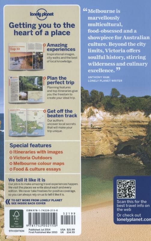 Lonely Planet Melbourne & Victoria achterkant