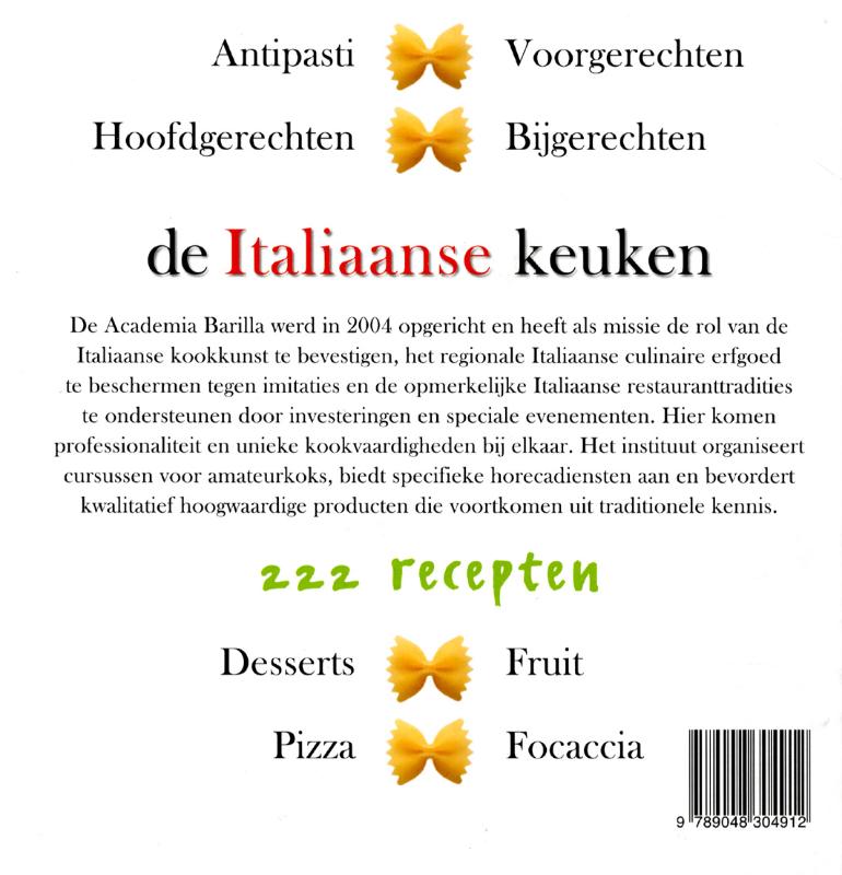 De Italiaanse keuken achterkant