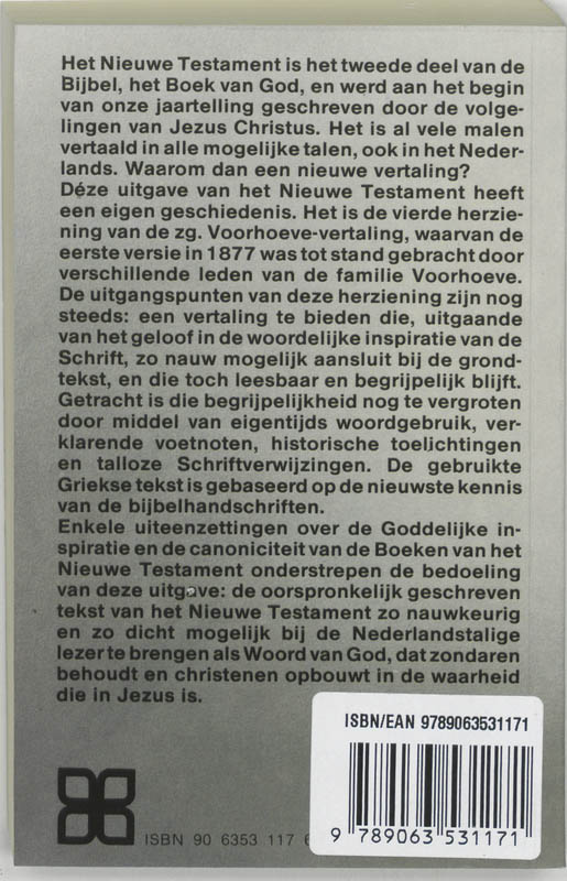 Het Nieuwe Testament / Telos / 117 achterkant